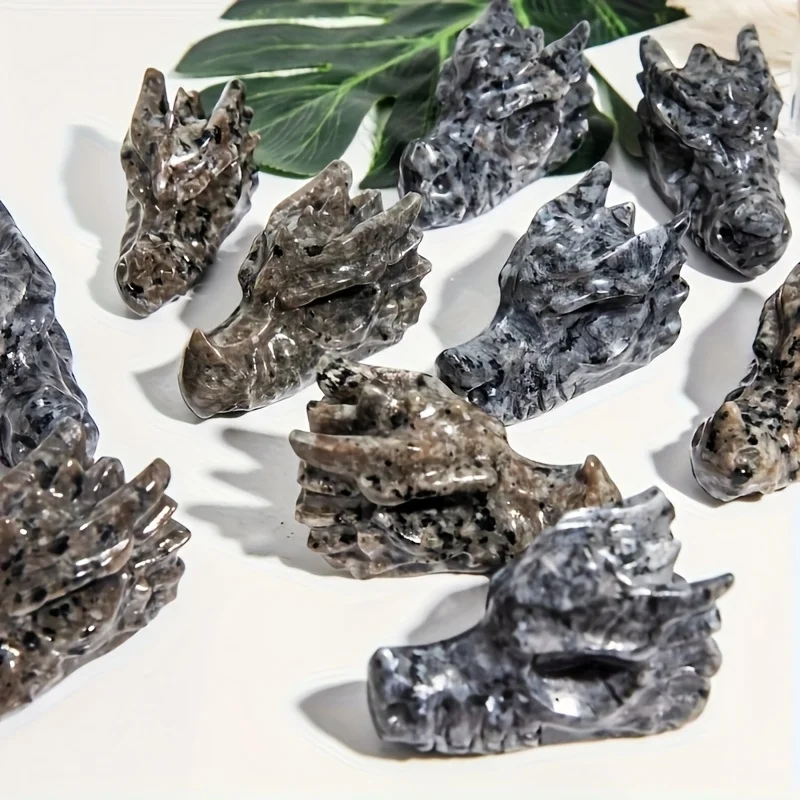 1PC Stunning Yooperlite Dragon Head,  Glowing Orange Flames Under Light, Crystal Quartz Collection, Home And Office Decor
