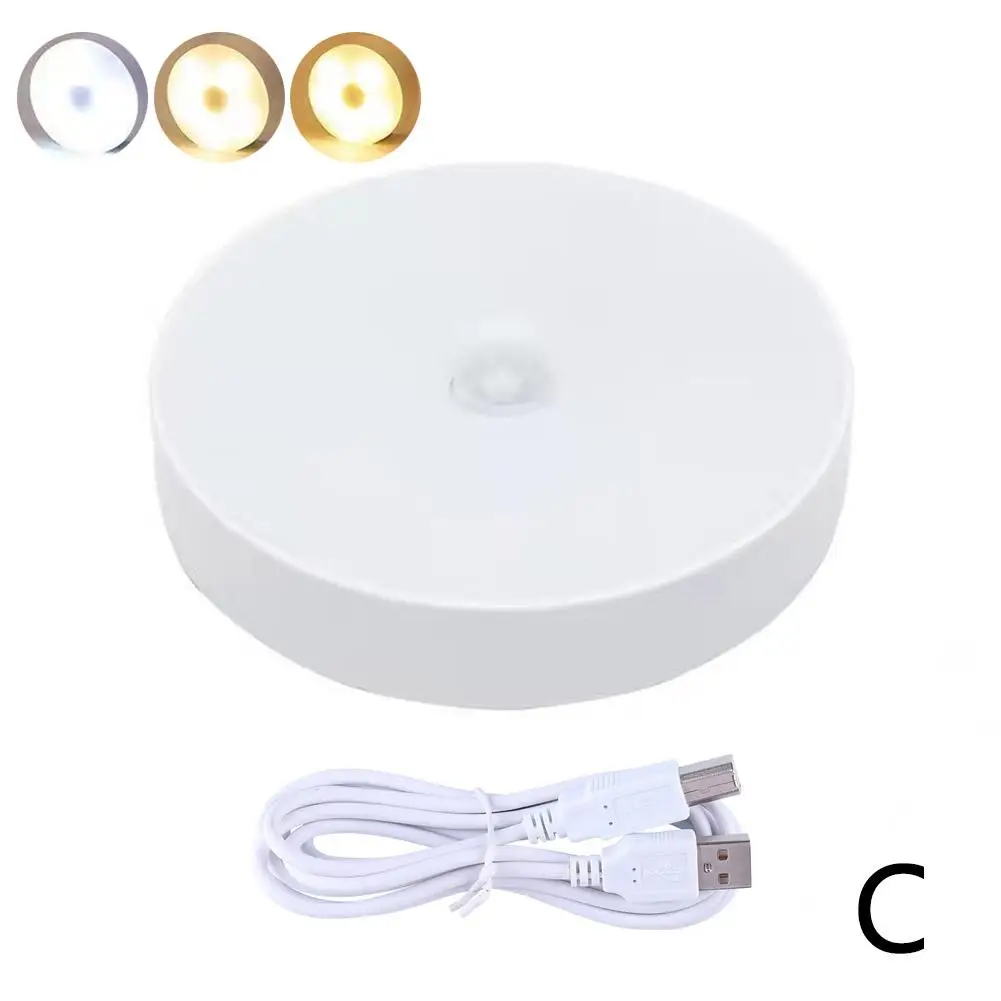 Mini LED Touch Sensor Night Lights USB Rechargeable Portable Bedroom Base Dimming Lamp Night Kitchen Light Wall Round Magne P5S3