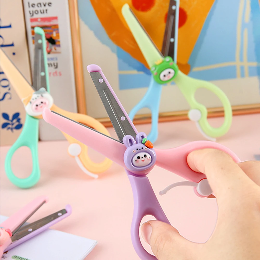 Cute style round-tip safety scissors for DIY arts and crafts, office & school.