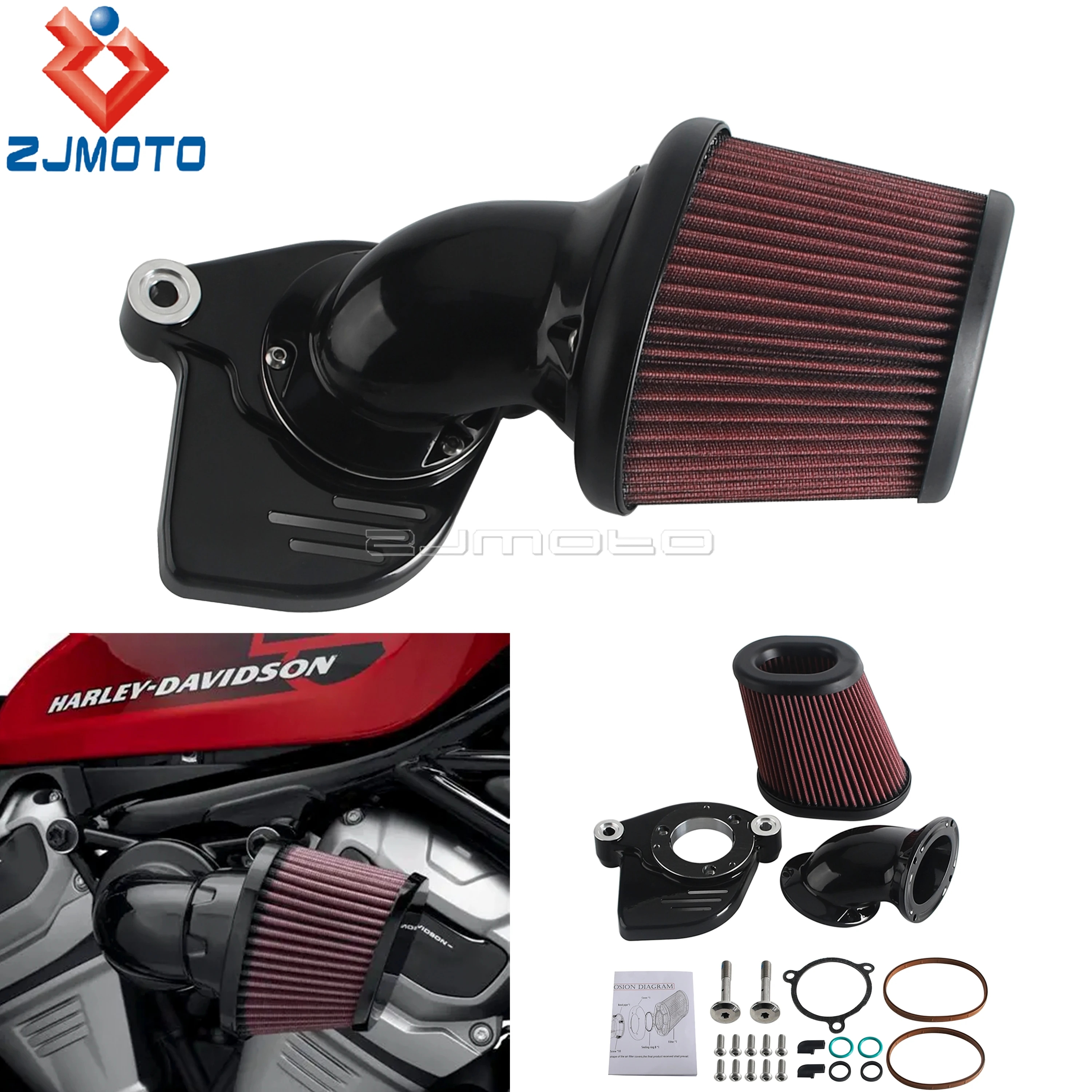 

Воздушный фильтр для мотоциклов Harley Softail Airflow Clearner, Street Bob, Fat Boy, Breakout, Low Rider, Slim Deluxe, Sport Glide 2018-24