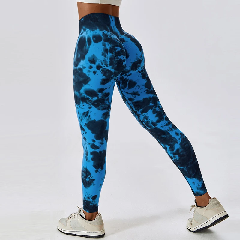 Hearuisavy Seamless Tie-Dye Yoga Pants Push Up Sports Leggings Women Running Fitness Gym Leggings Workout Tights Yoga Clothes