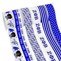 10 Yards Zeta Phi Beta Sorority ZFB Girl Best Sale Grosgrain Ribbon Satin Ribbon for Cheer Bows DIY Girl Head Wear Hair Bows