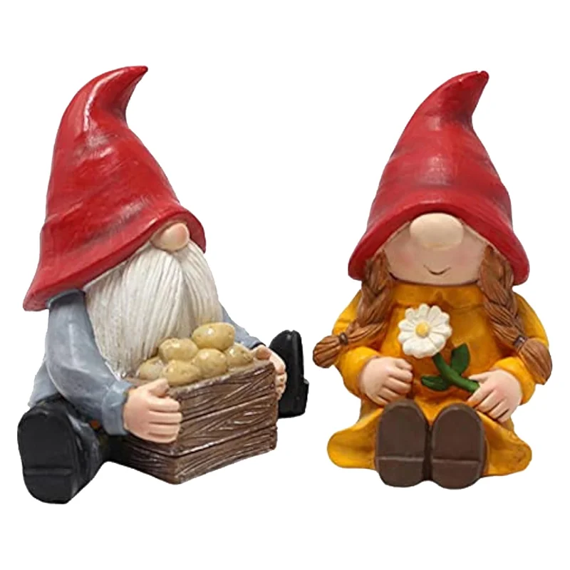 AT51-Potato Dwarf Resin Ornaments,Micro-Landscapes, Flowerpot Balcony Elves, Garden Decoration Ornaments