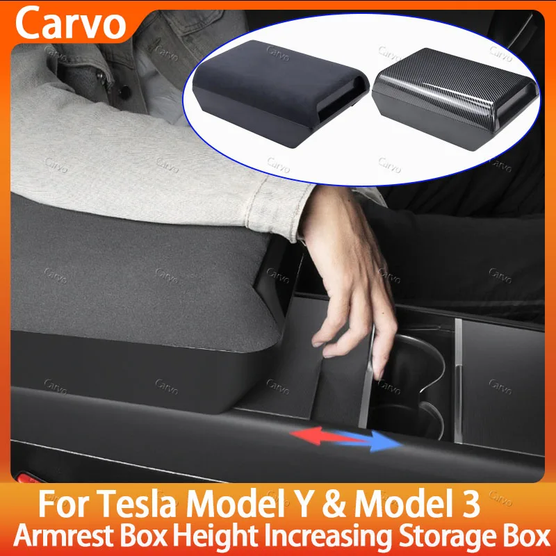 

Suede Armrest Box Raised Storage Box For Tesla Model Y Juniper 2025 Model Y/3 2021 Privacy Storage Space Elbow Support Long Trip