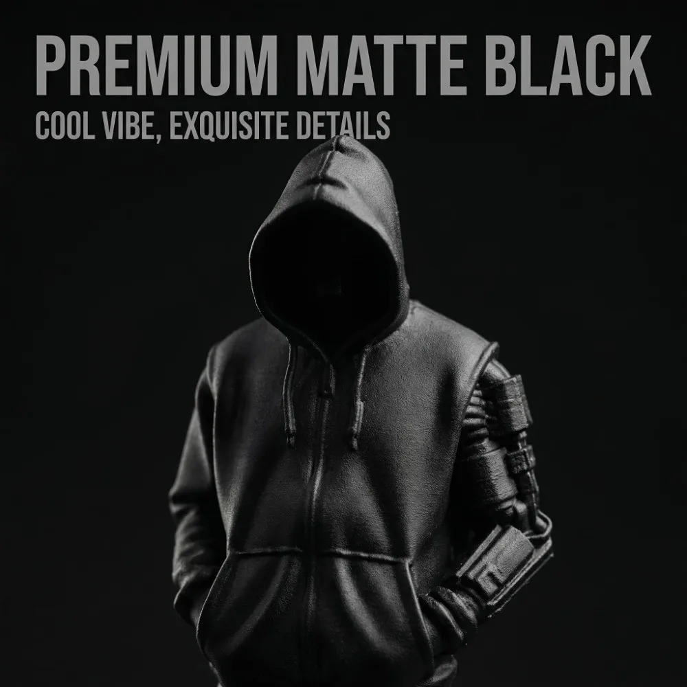 Creative 3D Printed Streetwear Style Figurine Unique Natural Pose Punk Hoodie Statue Home Decor Crafts Desktop Use
