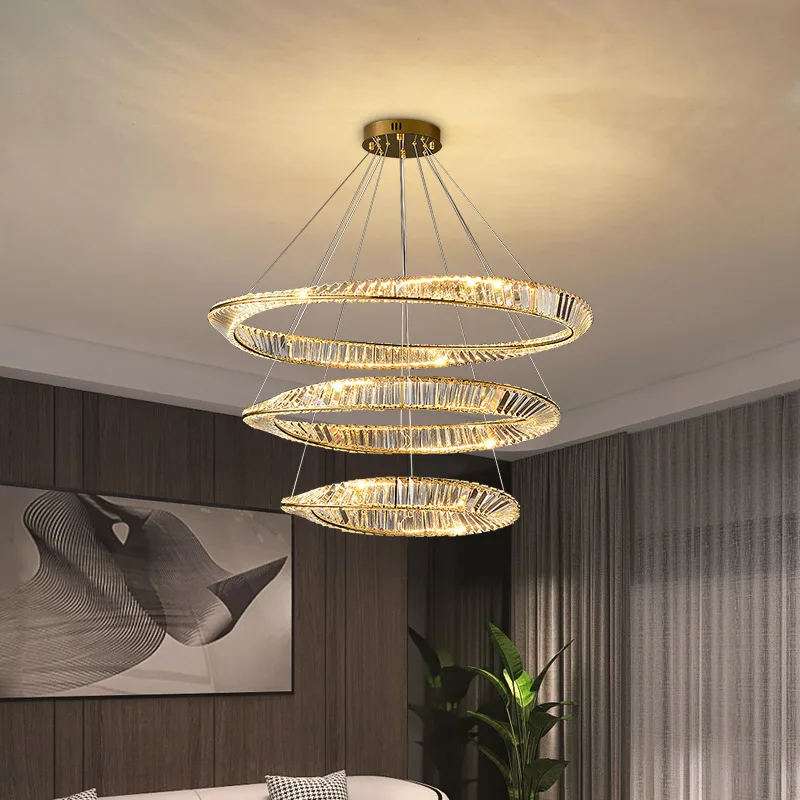 

Star Hotel Gold Large Crystal Lighting LED Living Room crystal chandelier Indoor Lamp lustre Dining Room home lights & lighting