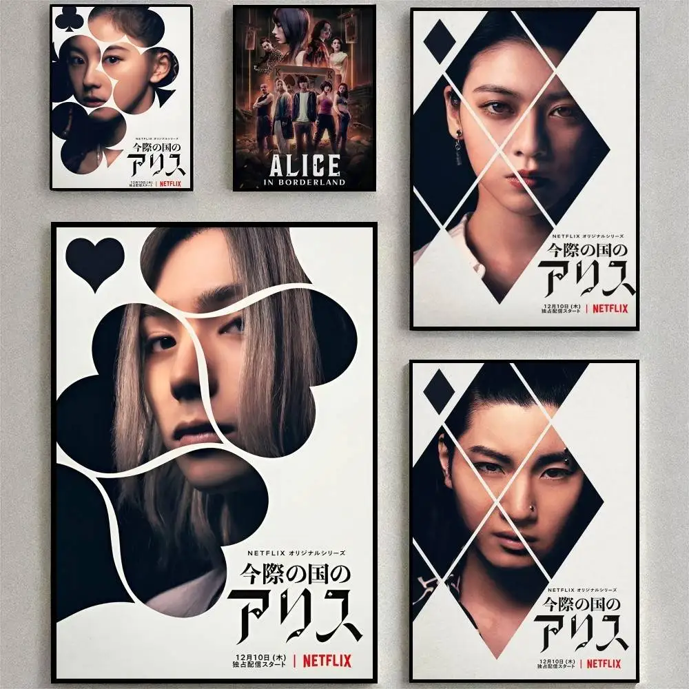 Póster de película A-Alice In B-Borderland, arte de pared para estudio, decoración de sala de estar, imagen decorativa única para el hogar, 1 ud.