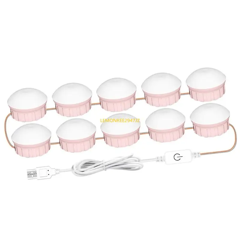 

63HA LED Makeup Lights Set USB Dimmable Mirror Bulbs Mirror LED Light Plastic Texture