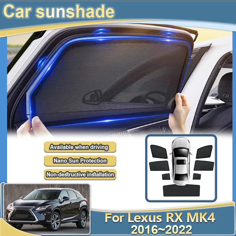 

Для Lexus RX AL20 MK4 300h 350h 450h 2016 ~ 2022 2018 2019 сетчатый солнцезащитный козырек, занавеска на лобовое стекло, блокирующая УФ-солнце, автозапчасти