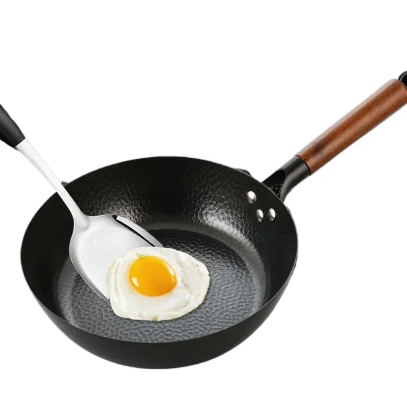 

Железная сковорода из углеродистой стали Wok Традиционная газовая плита 11 дюймов Индукционная плита Universa Kitchen Cookwar Сковорода с антипригарным покрытием и антипригарным покрытием