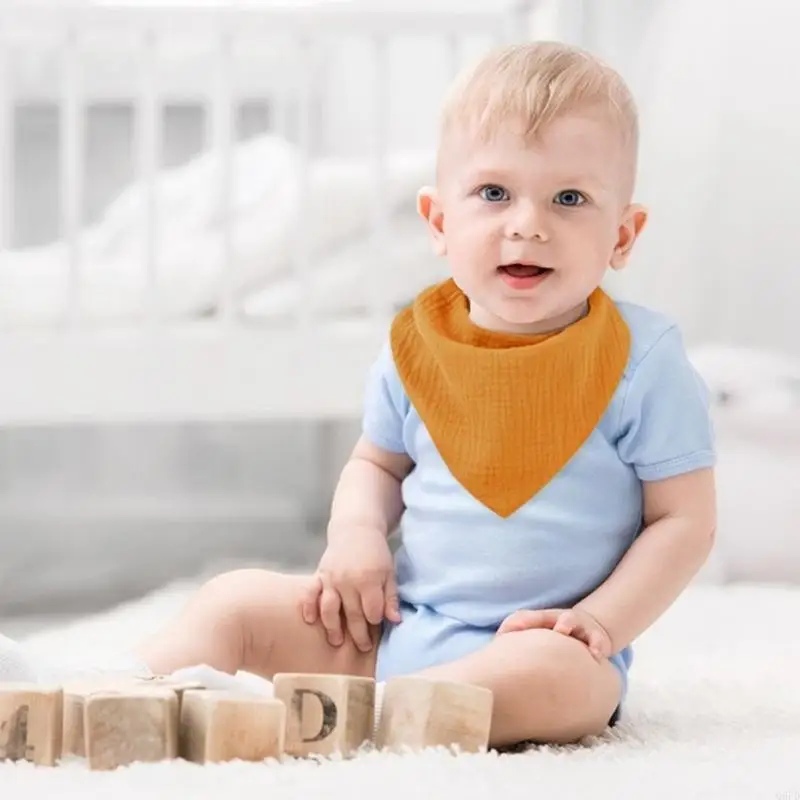 

Bib for Baby Newborns Teething Bib Cotton Burp Cloth Triangular Scarf Comfortable Infants Teething Bib for Drooling
