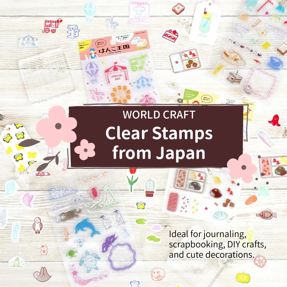 

Japanese World Craft Clear Stamps Set Cute Transparent Stamp for Scrapbooking Planner, Diary, Card Making, DIY Crafts Decoration