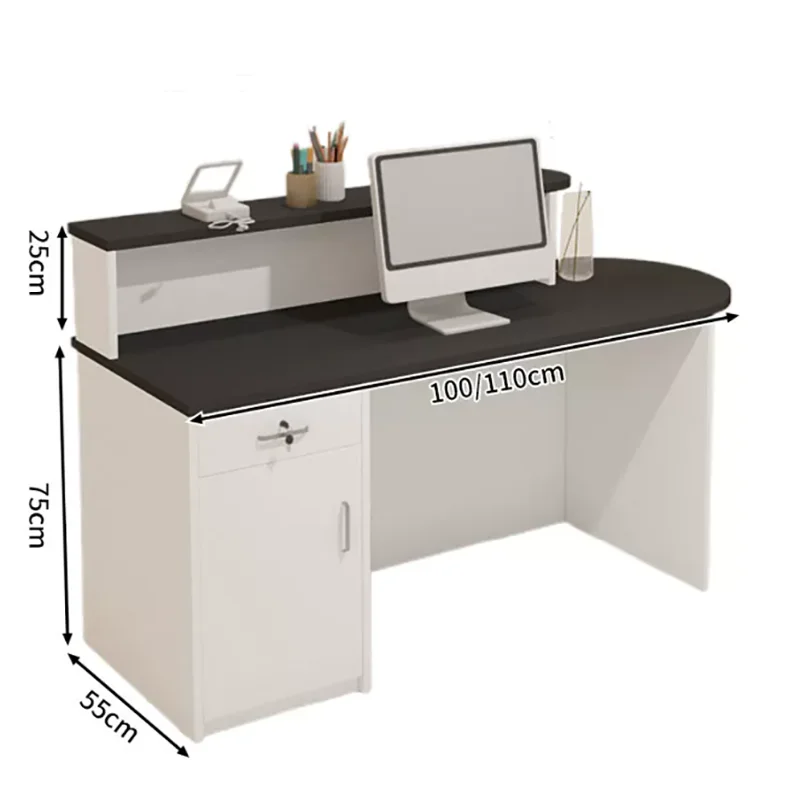 Elegant New Style Reception Desk Large Capacity Vintage Reception Counter Creative Modern Rezeptionstheke Office Furniture