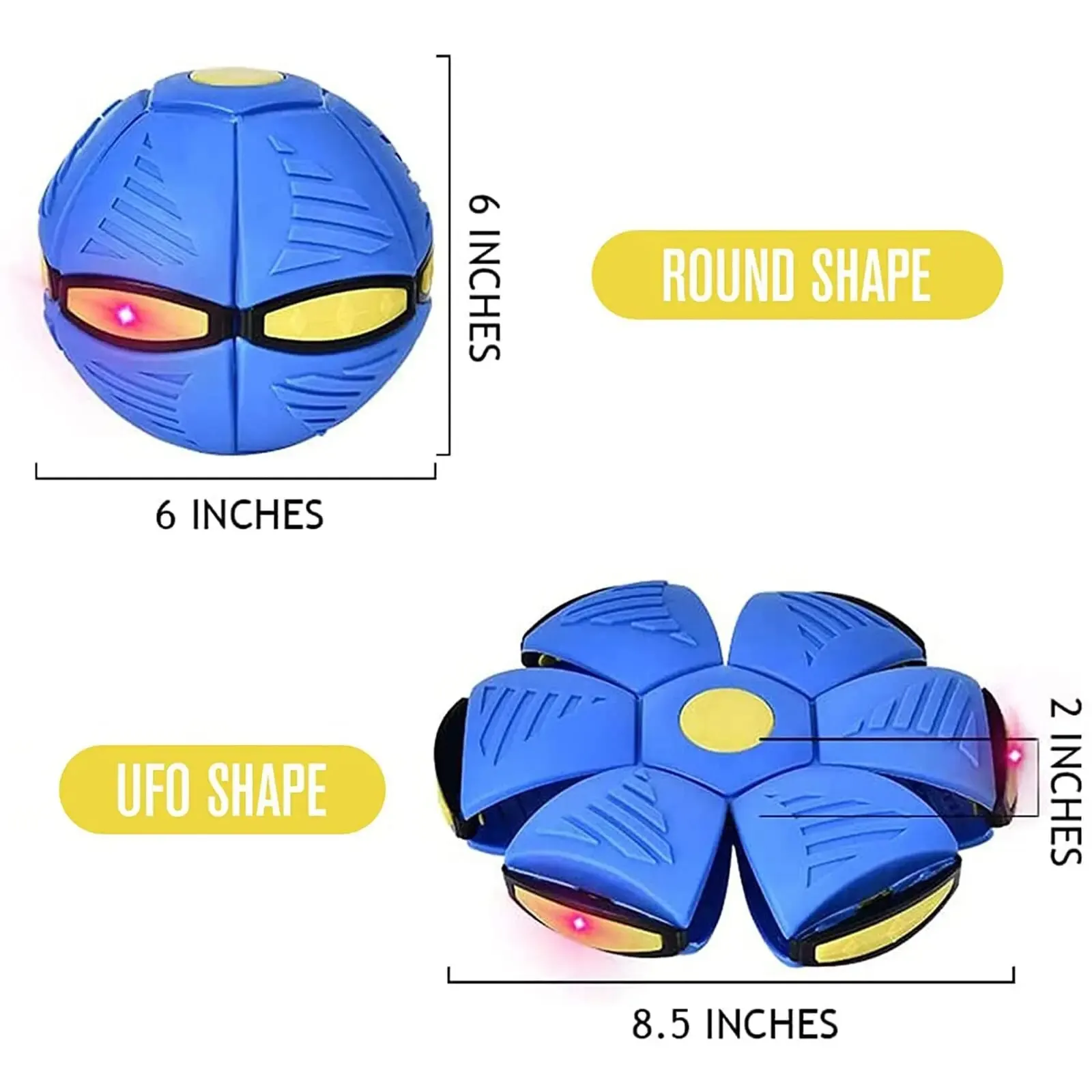 Flying UFO Flat Throw Disc Ball Thickened Elastic Step Ball Decompression Toy Without LED Light Kid Outdoor Garden Beach Game