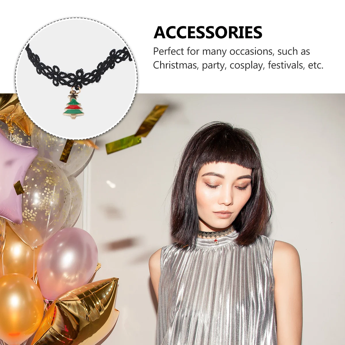 

9pcs /Set Christmas Neck Chain Fine Workmanship Pendant Festival Jewelry Clavicle Chain For Women Creative Choker Alloy Necklace
