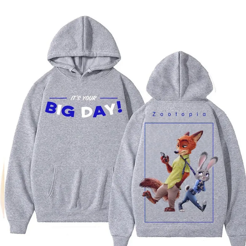 Otoño Invierno ropa para parejas sudaderas con capucha con estampado de Zootopia sudadera con capucha para hombres y mujeres Y2K jerseys de algodón de gran tamaño