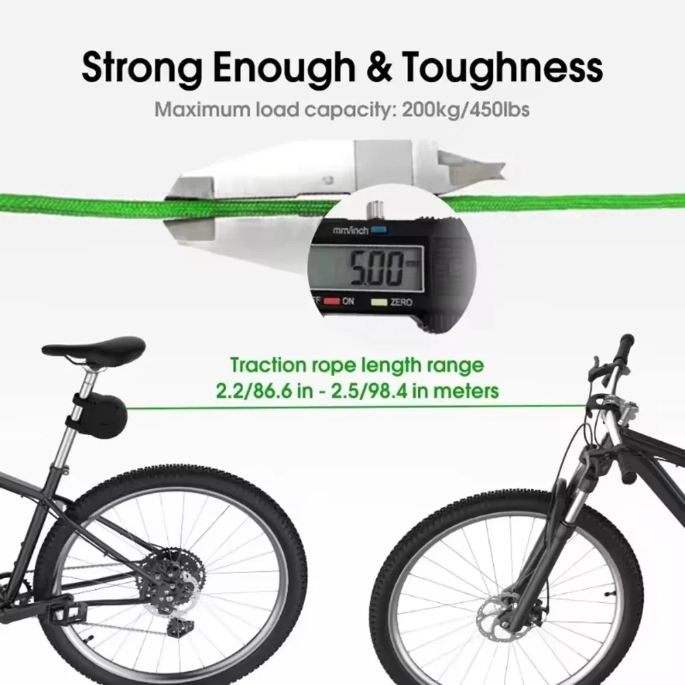 Flexibles Fahrrad-Abschleppseil für Mountainbikes, Eltern-Kind-Zugband, Outdoor-Fahrradanhänger-System mit automatischem Schrumpfdesign – Detail 5