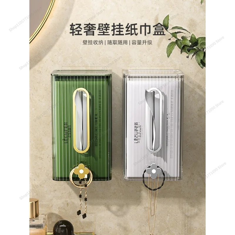 FOR Tissue Box Wall-mounted Facial Tissue, Face Towel Storage, Toilet, Bathroom, Kitchen Upside Down Pumping Paper Box,