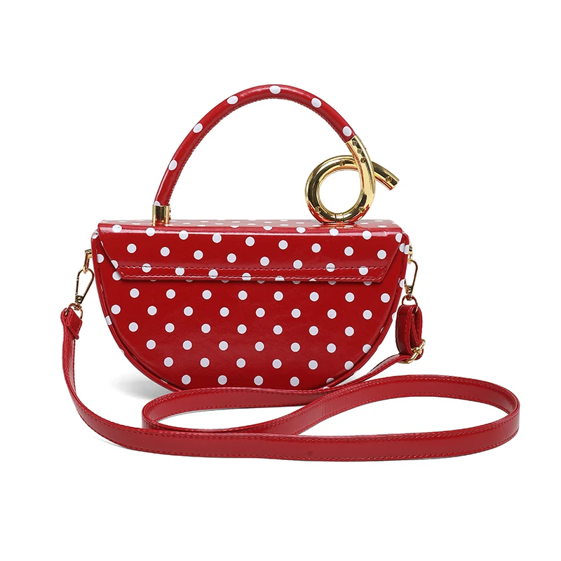 Designer Kleine Satteltasche mit Kurzem Henkel, Handtasche, Modische Polka-Dot Schultertasche, Y2K Trend Damen Party Clutch – Detail 18