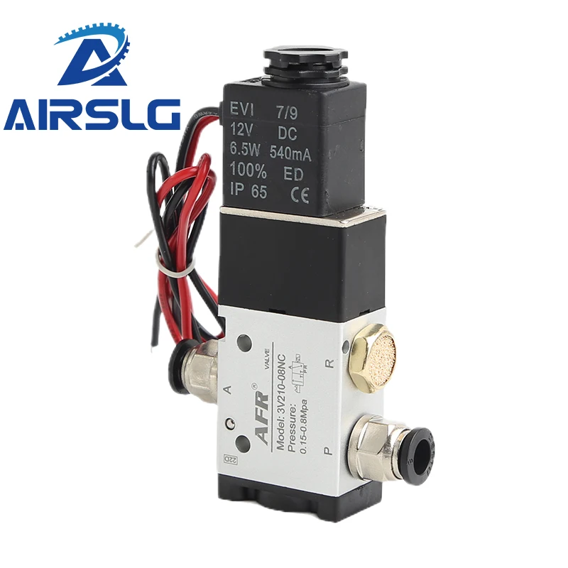 

3 Way Port 2 Position 3V210-08 Normally Closed DC12V 24V AC220V Pneumatic Air Solenoid Valve Electric Control Gas Magnetic Valve