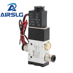 3V210-08NC Pneumatic Solenoid Valve, 2 Position 3 Way NC Air Valve For Single Acting Cylinder Control, DC24V AC220V Coil