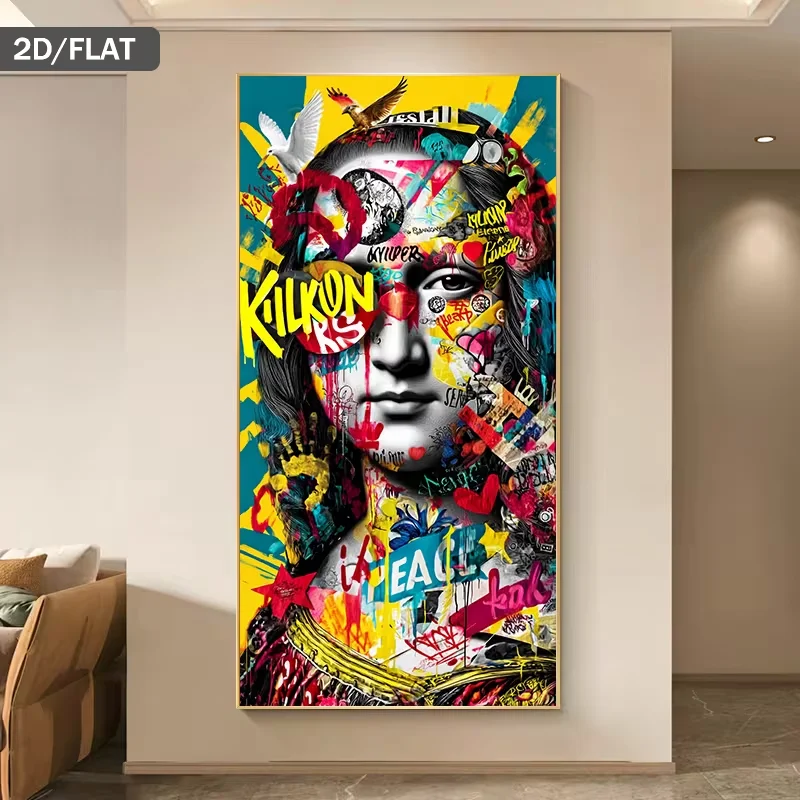 1pc frameless Canvas Painting 2D Flat, 2D Flat, A 2D Flat Piece Measuring 31.49 by 62.99 Inches Or 80 by 160 Centimeters, Featur