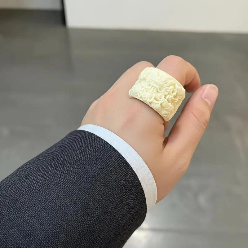 Dragon Thumb Ring Handmade Ivory Fruit Exquisite Dragon Carving Non-toxic for Ancient Costume Shooting Prop