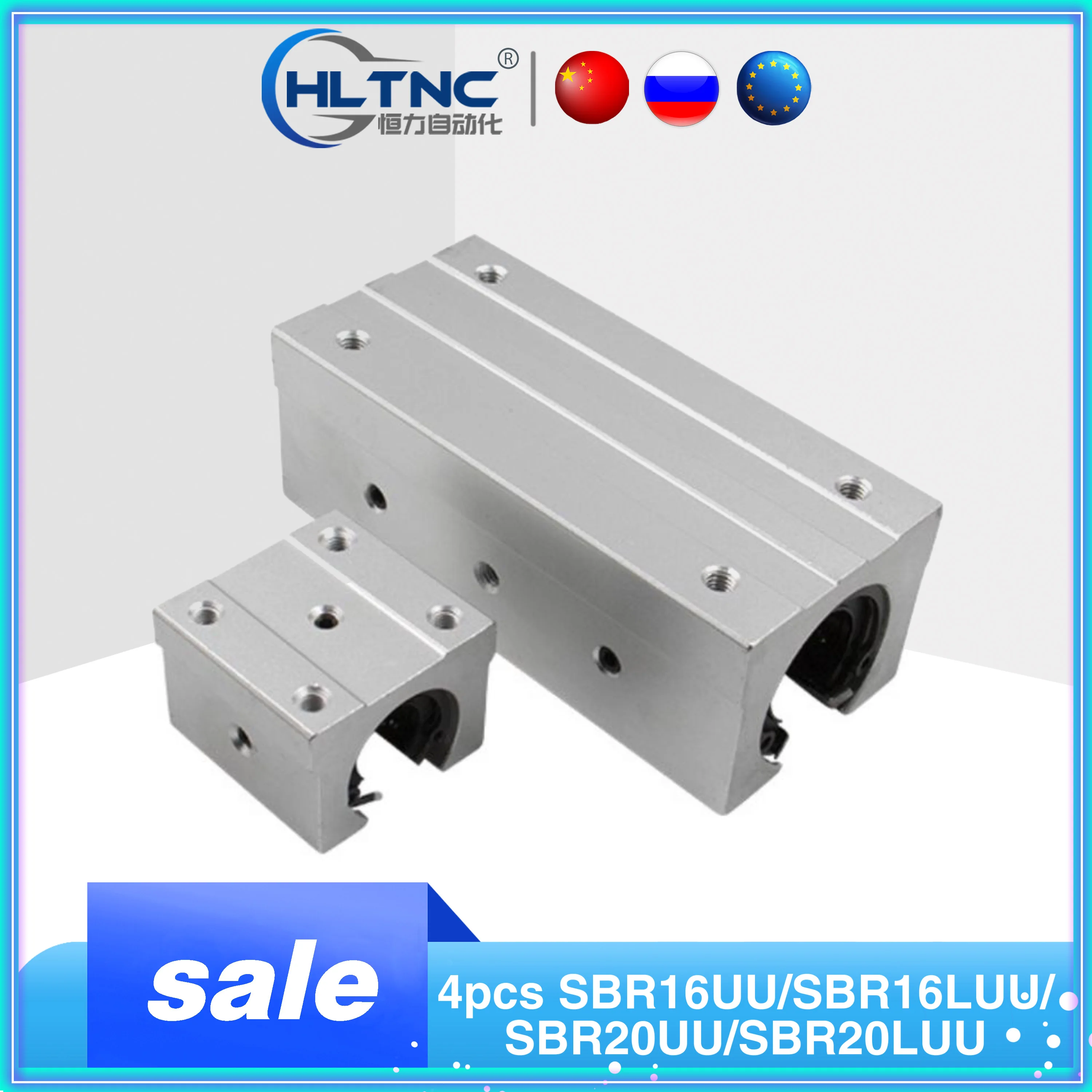 4 pcs SBR16UU SBR16LUU SBR20UU SBR20LUU Linear Rail block Cage Carriages sbr16 sbr20 Block linear bearing for linear guide CNC