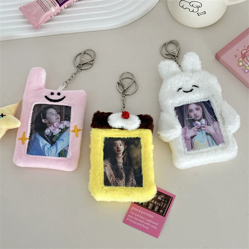 Simple Cartoon Animal Photocard Holder Rabbit Teddy Bear Card Holder Kpop Idol Plush Kpop Photocard Holder