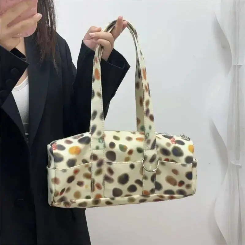 

Korean Colorful Polka Dot Shoulder Bags Women Cylinder Zipper Handbag Ladies Unique Versatile Fashion Commute Crossbody Bag 2025