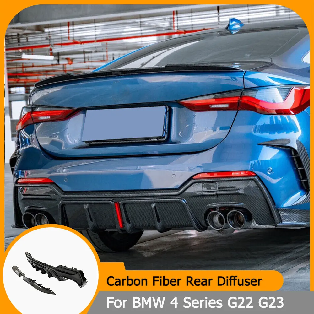 Carbon Fiber Rear Diffuser Lip Splitter for BMW 4 Series G22 G23 M440i 2020-2022 Rear Bumper Diffuser Lip Racing Apron Guard
