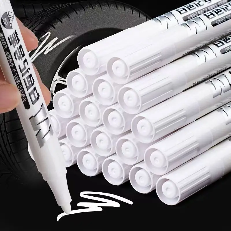 

White Marker Non Fading Waterproof Oil Based Large Tip Pen Tire Marking Art Painting Quick Drying Large Paint Pen