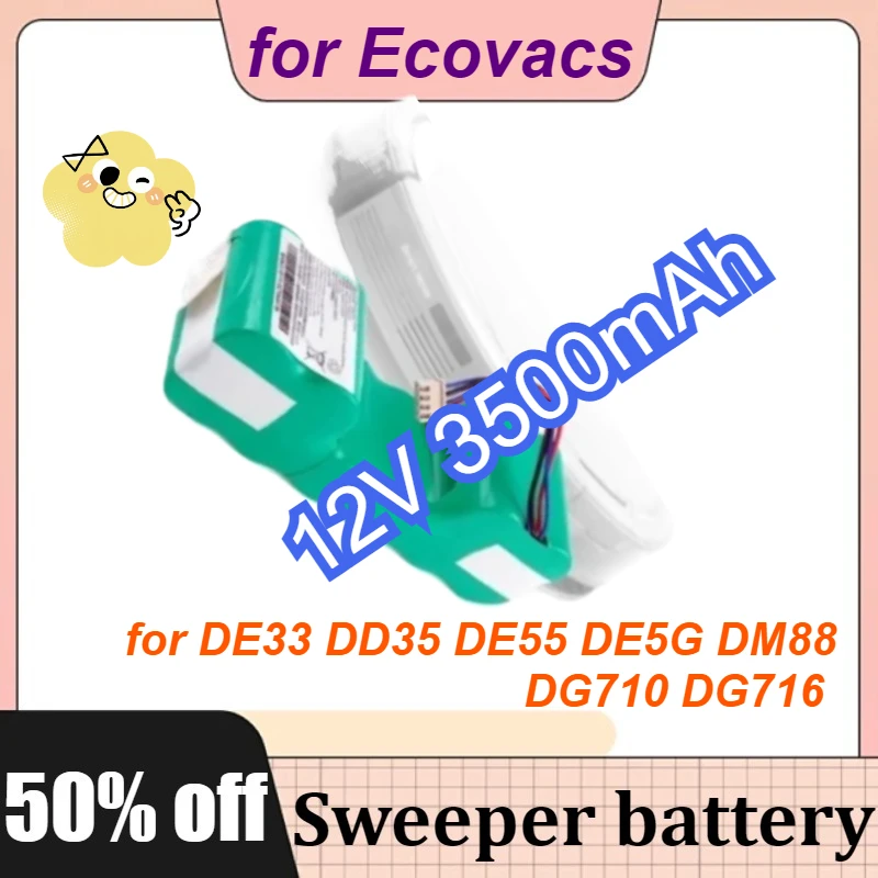 

12V 3500mAh Ni-MH Battery for Ecovacs Robotic Vacuum Cleaners for DE33 DD35 DE55 DE5G DM88 DG710 DG716 Sweeping Robot Battery