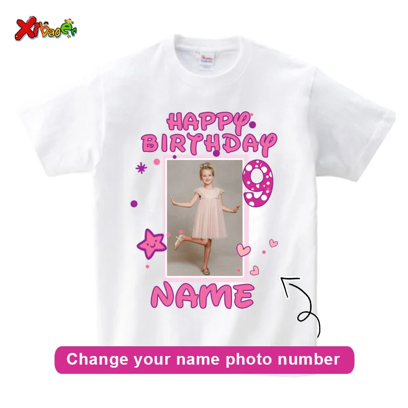 Family Birthday Shirt Matching Happy Birthday Girl Shirts Kids T Shirt Baby Girl Clothing 2023 Children Mom Daughter Daddy Photo