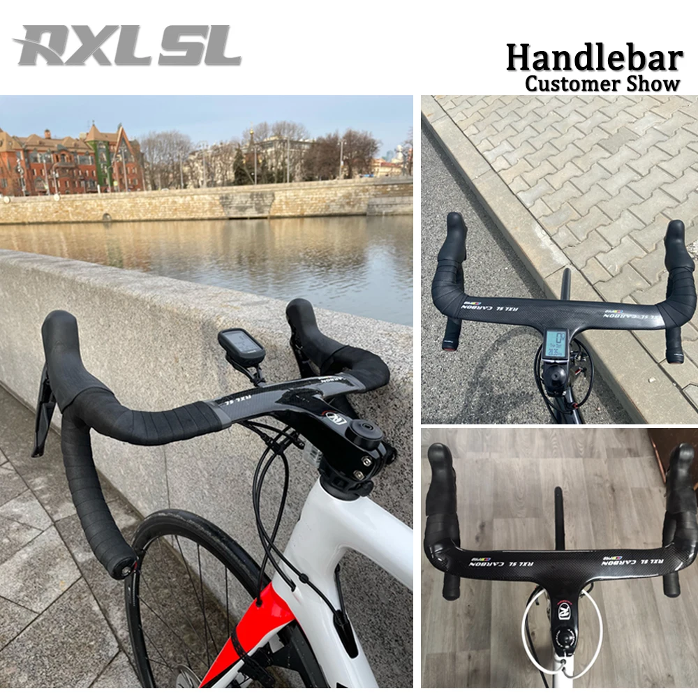 RXL SL Carbon Handlebar for Road Bike, Integrated Racing Bike Drop Handlebars, Aero Handlebars, 28.6mm, 400, 420/440