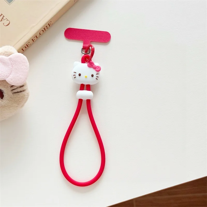 Niedlicher Cartoon Hello Kitty Handy-Handschlaufe aus Silikon, Anti-Verlust-Lanyard, Taschenanhänger für iPhone, Samsung und alle Handys – Detail 8