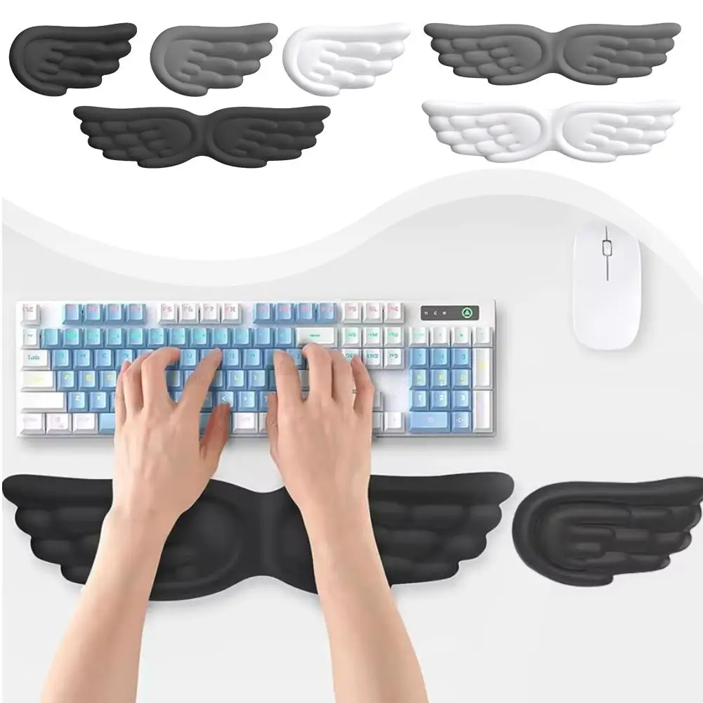 Mousepad Ergonomic Angel Keyboard Wrist Rest And Mouse Pad Set Reduce Wrist Pain For Office And Gaming Use