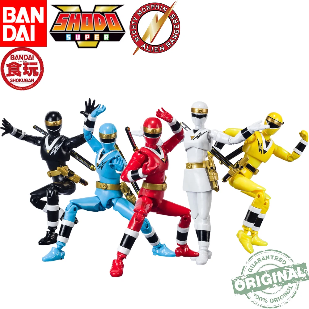 

In Stock Original Bandai Shodo Super Mighty Morphin Alien Rangers Ninja Sentai Kakuranger Collection Action Figures Candy Toys