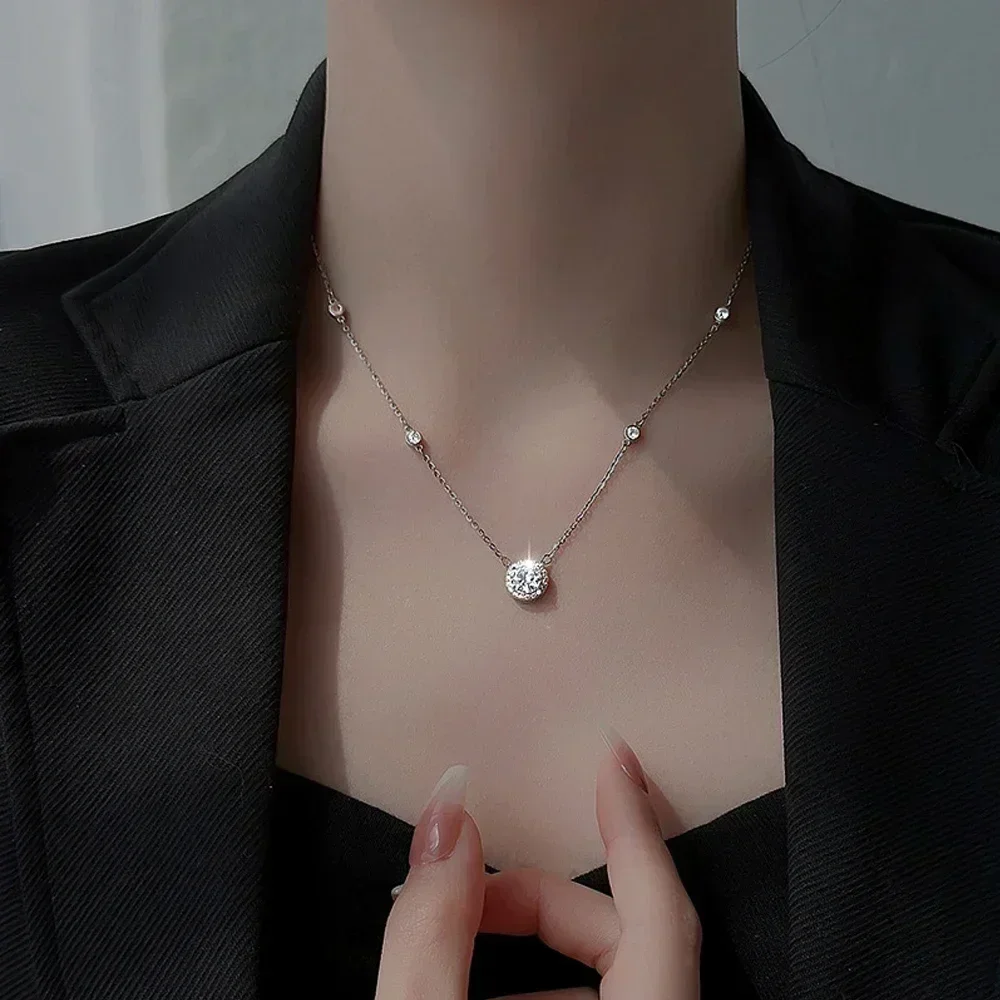 

Ювелирные изделия Xiqi, муассанит, серебро 925, женское ожерелье, сверкающая лабораторная подвеска с бриллиантами, цепочка, ювелирные изделия для вечеринок