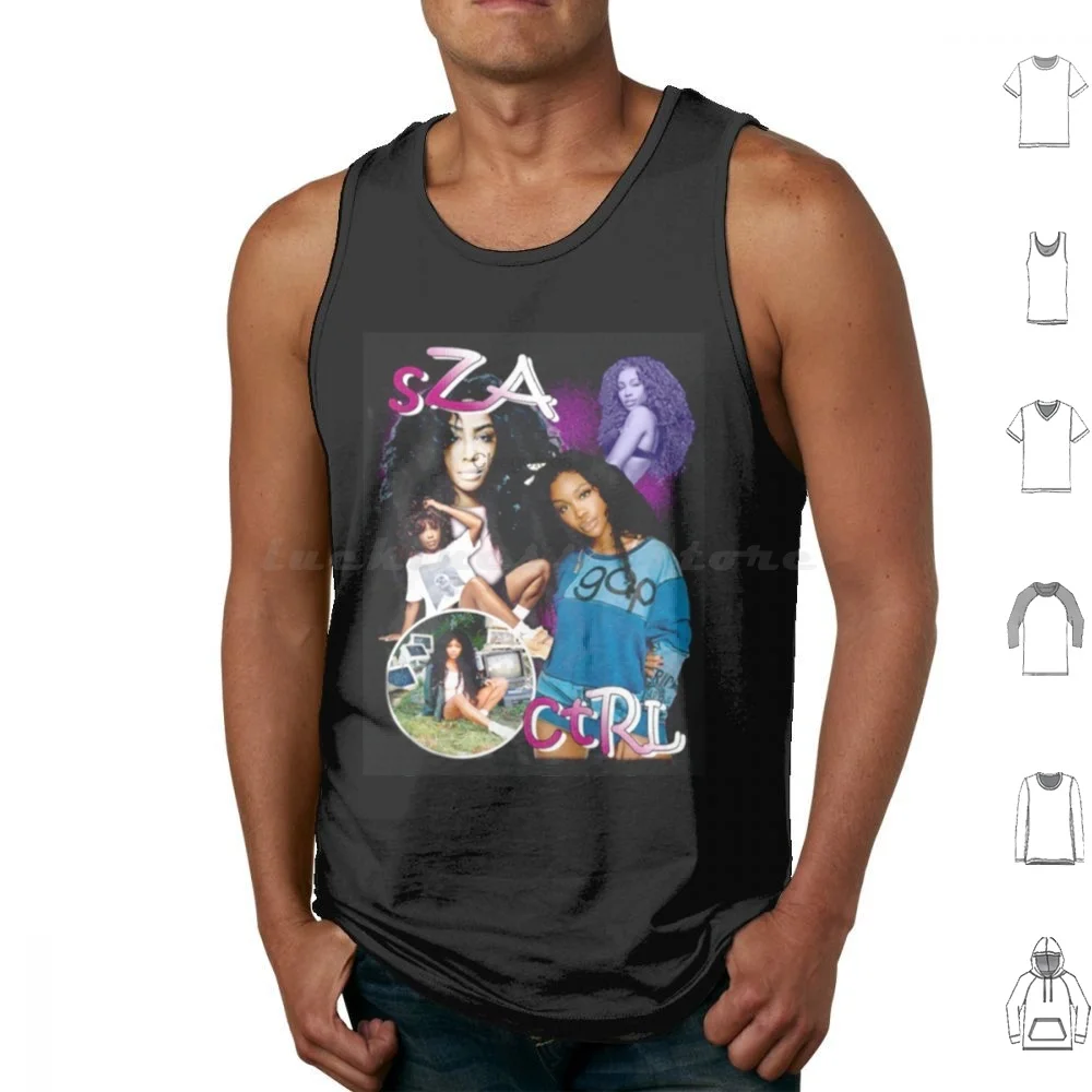 Sza Tank Tops Print Cotton Sza Rnb Ctrl Doja Cat Retro Kendrick Lamar Vintage Nineties 90S Nostalgic Solange Jhene