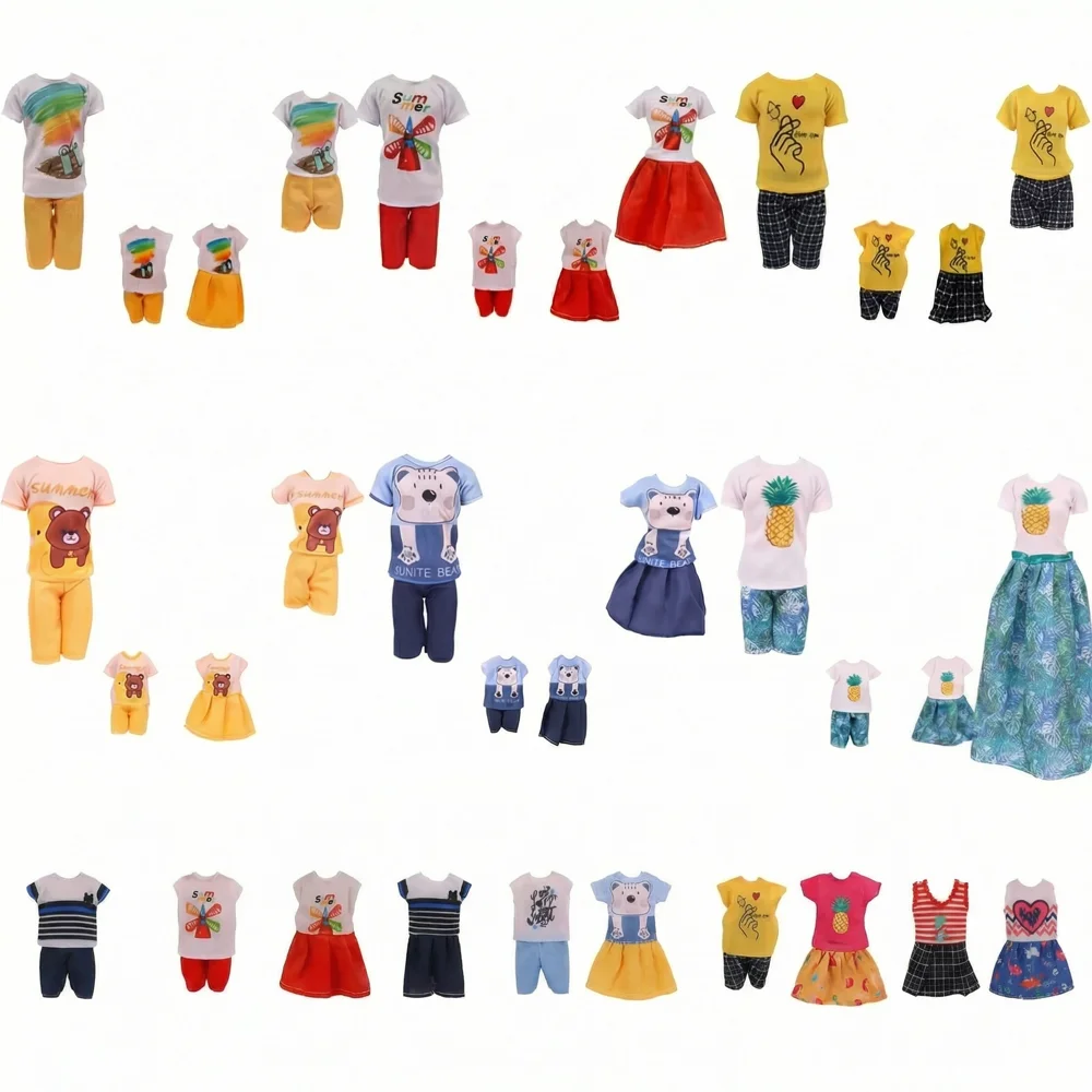 

4Pcs Doll Clothes Parent Child Set For 30CM&Ken Family 5inch Kellyes Doll Clothes&5inch Kelly doll Accessories,Festival Gift Toy