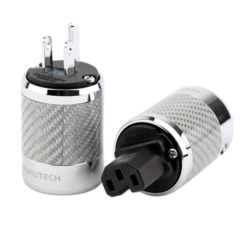 Furutech FI-50 Power Plug NCF Nano Crystal Carbon Fiber Rhodium Plated EU / US Power Plug HiFi Audio AC Power IEC Plug Connector