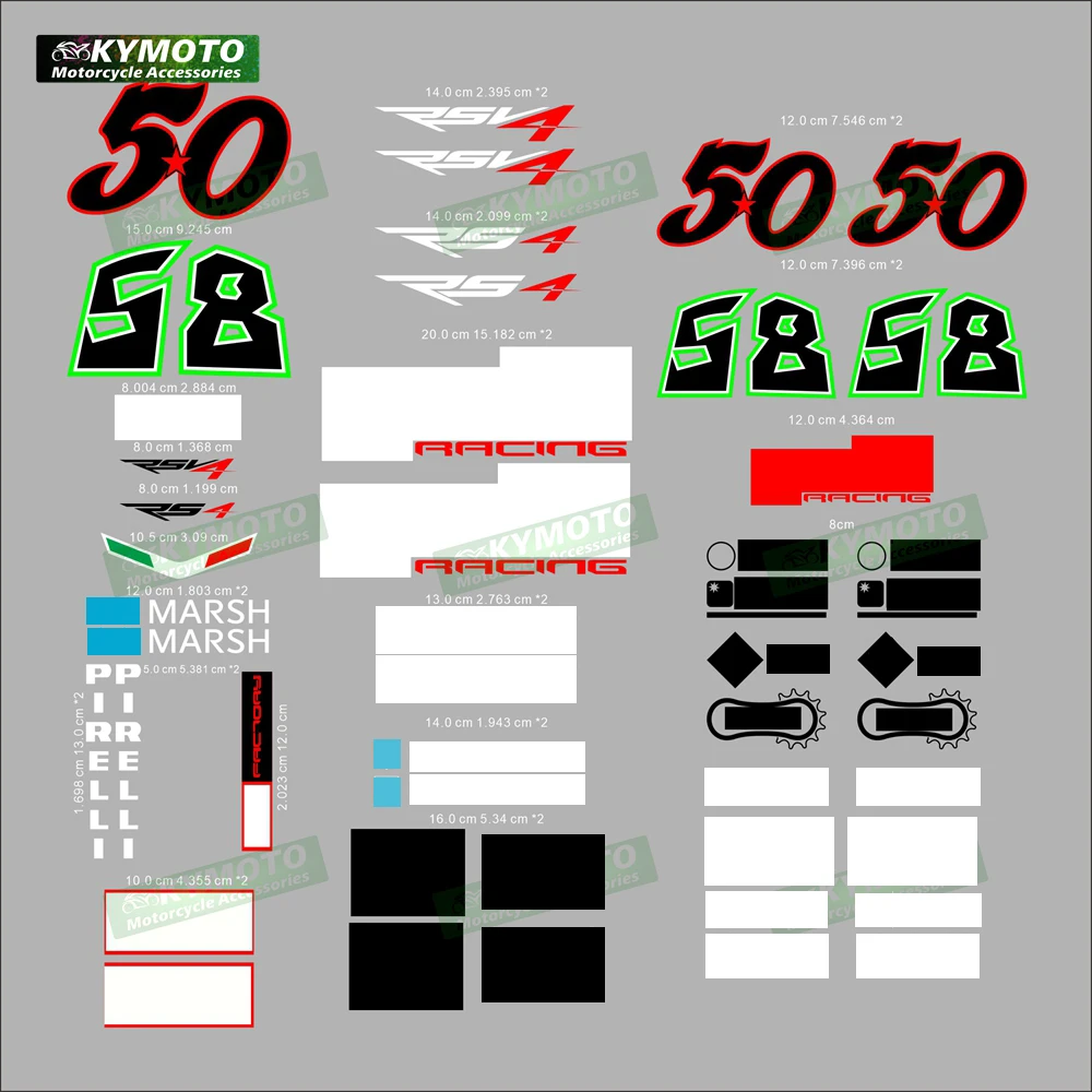 

For Aprilia RSV4 RS V4 RS4 motorcycle accessories sticker body racing decoration fuel tank engine fairing helmet full car decals