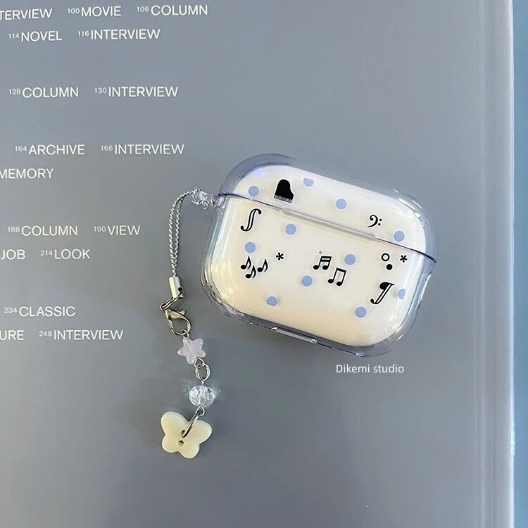 Korean Musical Notation Soft Clear TPU Wireless Earphone Case For Apple AirPods 4 1 Pro 3 2 Generation Protective Silicone Cover