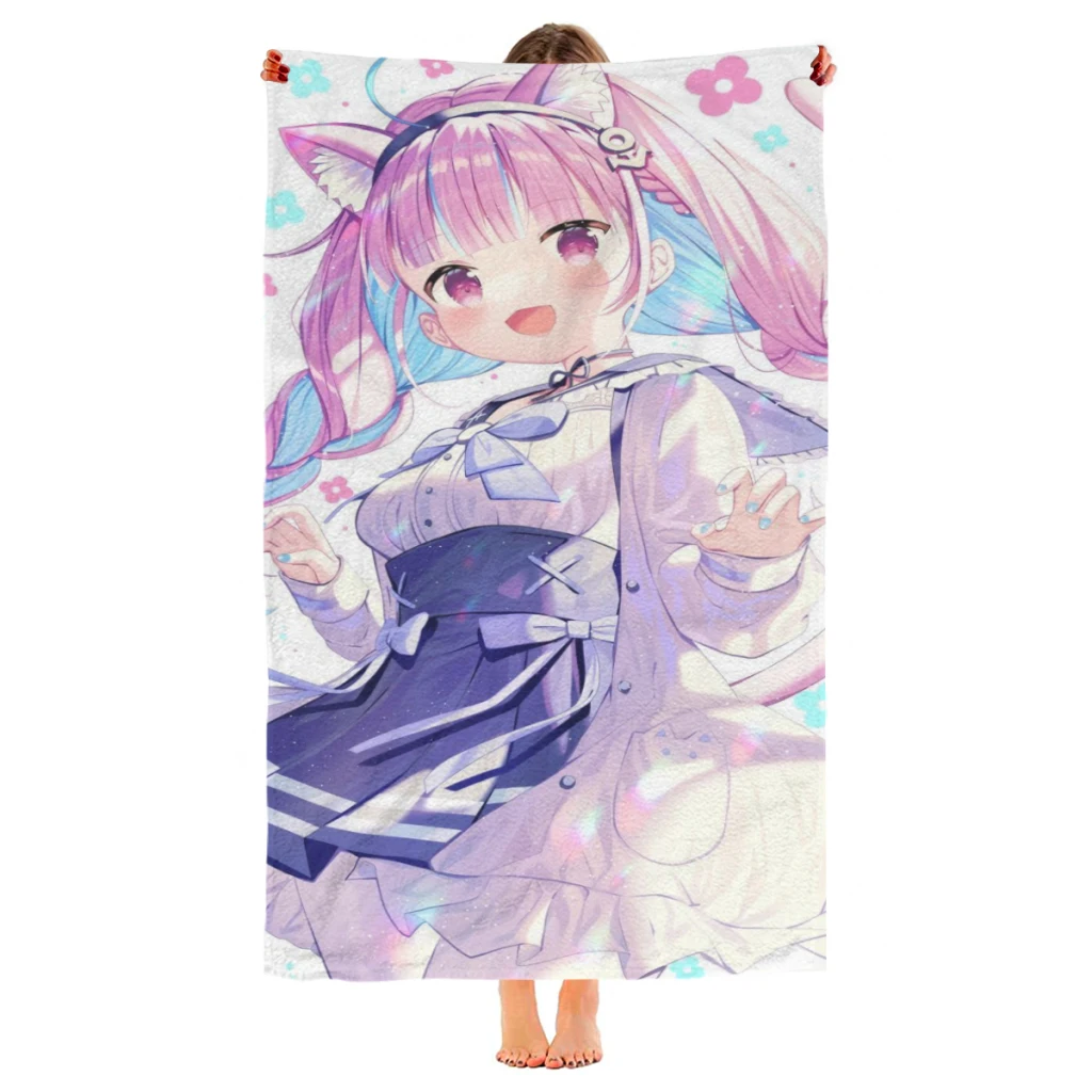 

Quick Drying Beach Towels Anime Hololive Kawaii Oversized 30x60inch Printing Towel Super Absorbent Pool Towel Blanket