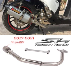 Motorcycle Exhaust Escape Modify Muffler Front Link Pipe 51mm Tube For HONDA SH125 SH125i SH150i SH 125 125i 150i 2017 - 2021