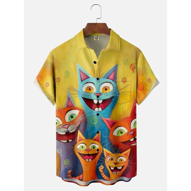 Cartoon Animal Graphic Men'S Funny Shirt 3D Print Quick Dry Short-Sleeved Tops Casual Men'S Clothes Summer Street Fashion Shirts