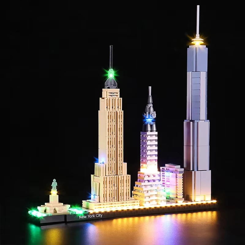 Zestaw oświetlenia LED DIY do LEGO 21028. Architektura Skyline Nowego Jorku (tylko światło LED, bez modelu klocków)