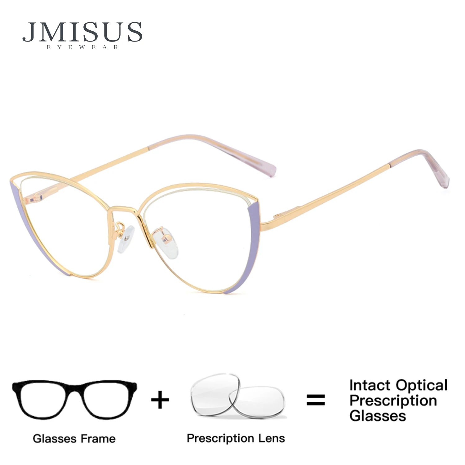 

JMISUS New Arrivals Butterfly Prescription Glasses Fashion Cat Eye Myopia Optical Eyewear for High-quality Metal Women Eyeglass