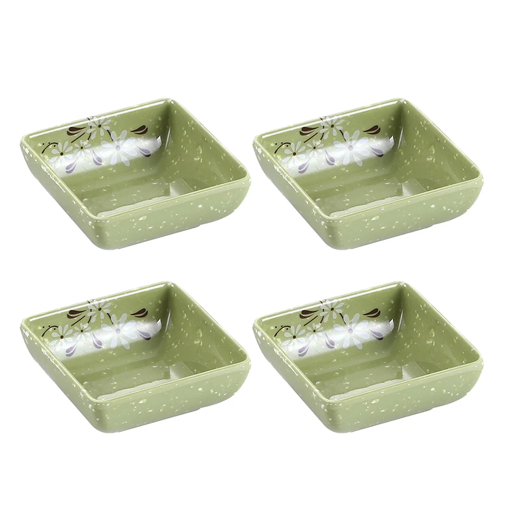 

4 Pcs Vinegar Dish Sauce Plates Soy Dishes Dipping Seasoning Bowls Tableware Food Hot Pot Holder